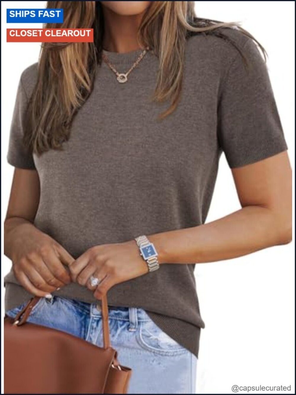 Women's Lightweight Short Sleeve Sweater Business Casual